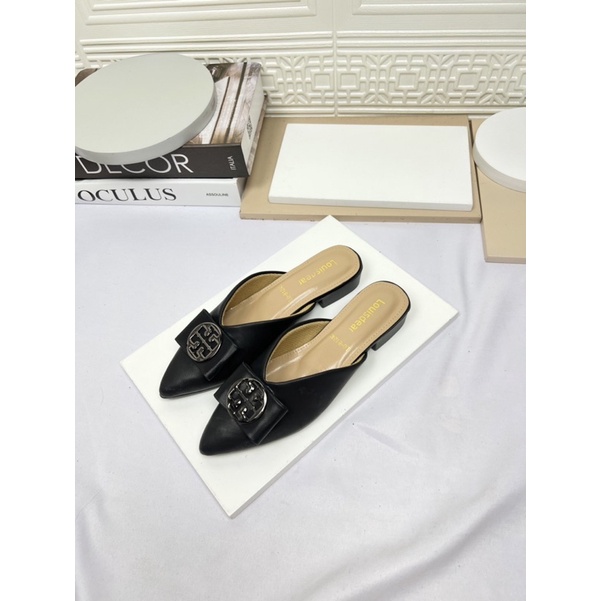 sepatu flat shoes wanita terbaru kekinian pesta LOUISDEAR sendal flat 2 cm bahan dove B79