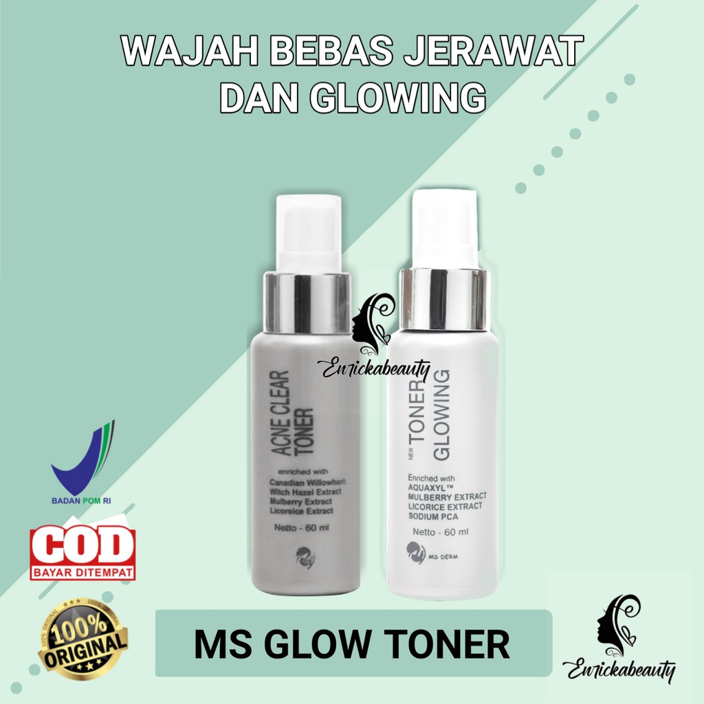 Toner MS GLOW glowing toner acne toner msglow pembersih wajah skincare ms glow acne luminous white