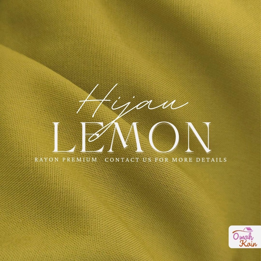KAIN RAYON POLOS PREMIUM (TIDAK BERBULU, TIDAK NERAWANG,JATUH,ADEM DAN MEWAH)#omah kain-Hijau Lemon