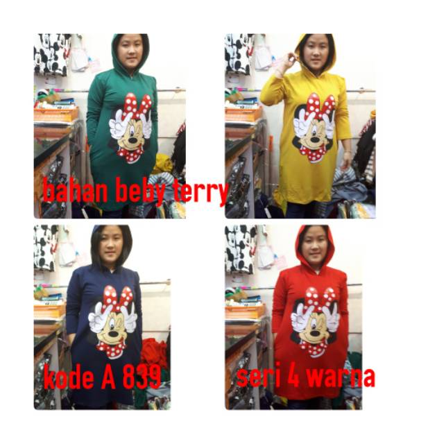 Tunik hoodie minnie
