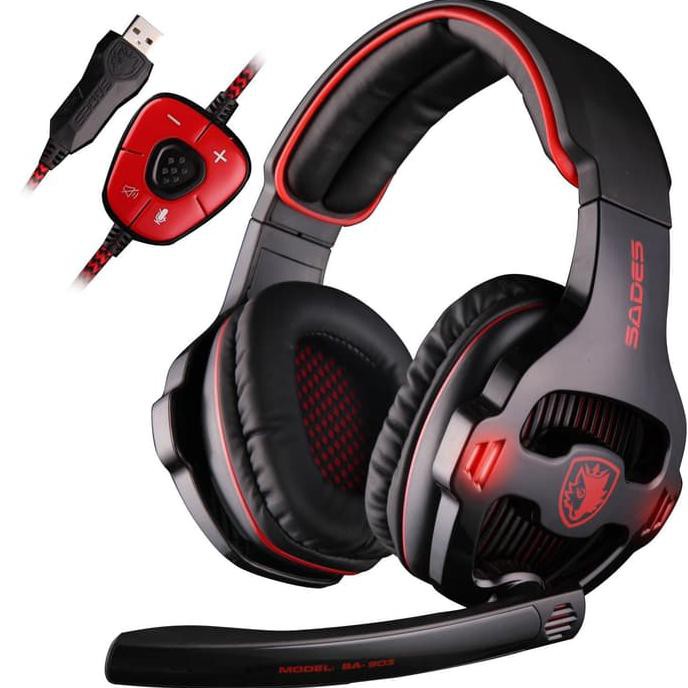 Headset Gaming Sades Sa903 Gaming Headset Sades Sa-903 7.1 Usb - Putih Murah