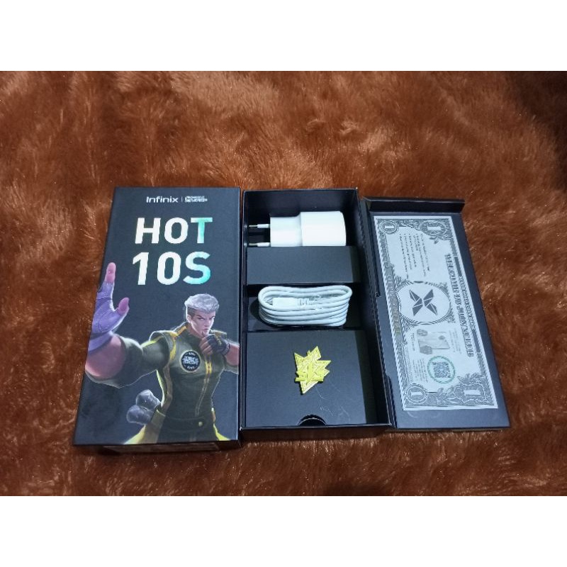 INFINIX HOT 10S 4/64 warna hitam ( bekas) minus