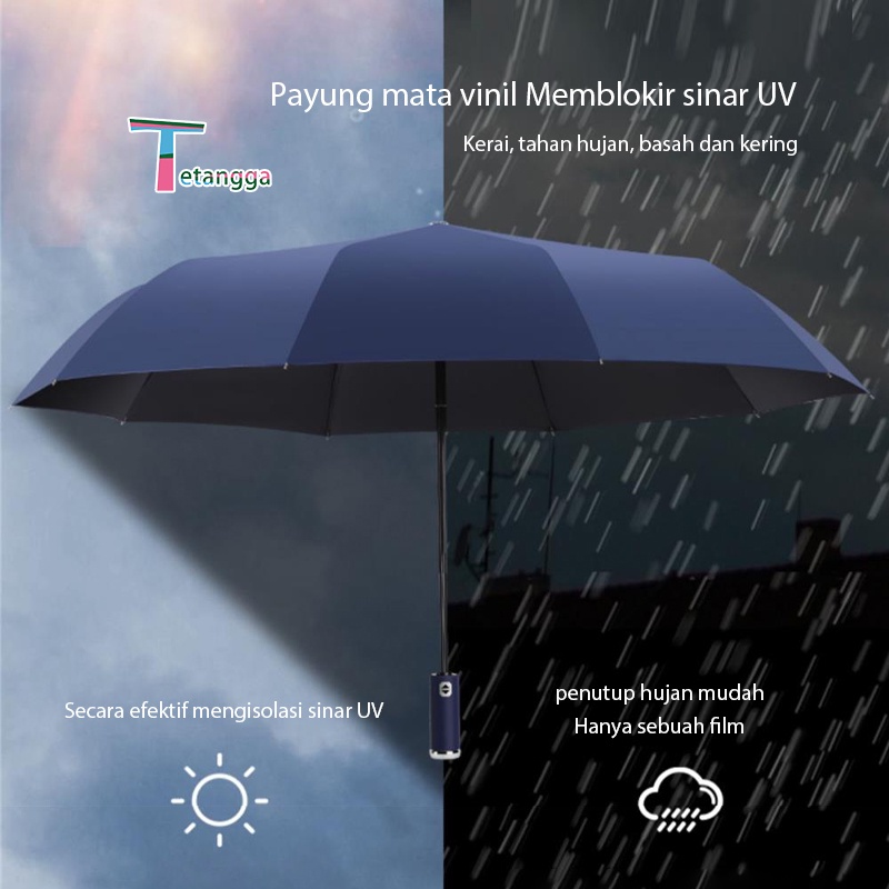 Payung LED Payung Lipat Bahan Pelindung Dari Sinar UV Matahari Dan Hujan Disertai Dengan Senter Tutup Anti UV