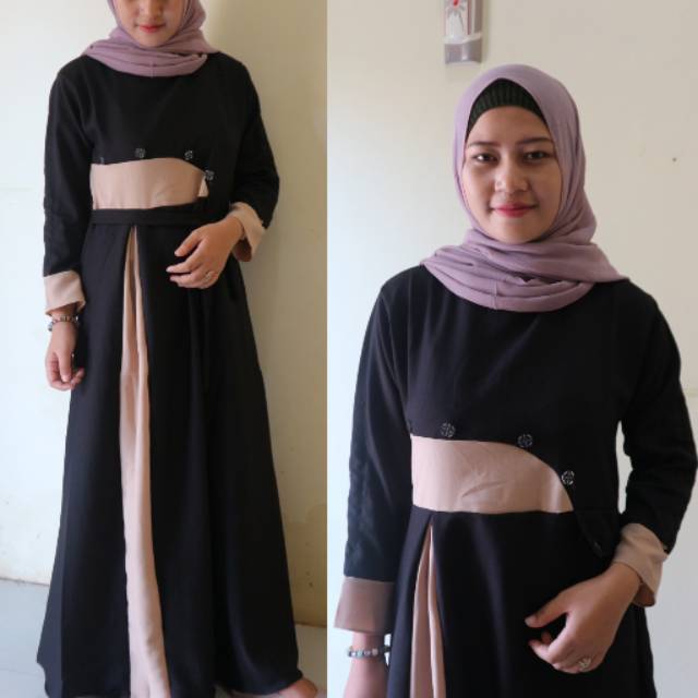 Gamis dress muslimah wollycrepe caltri premium rabbani