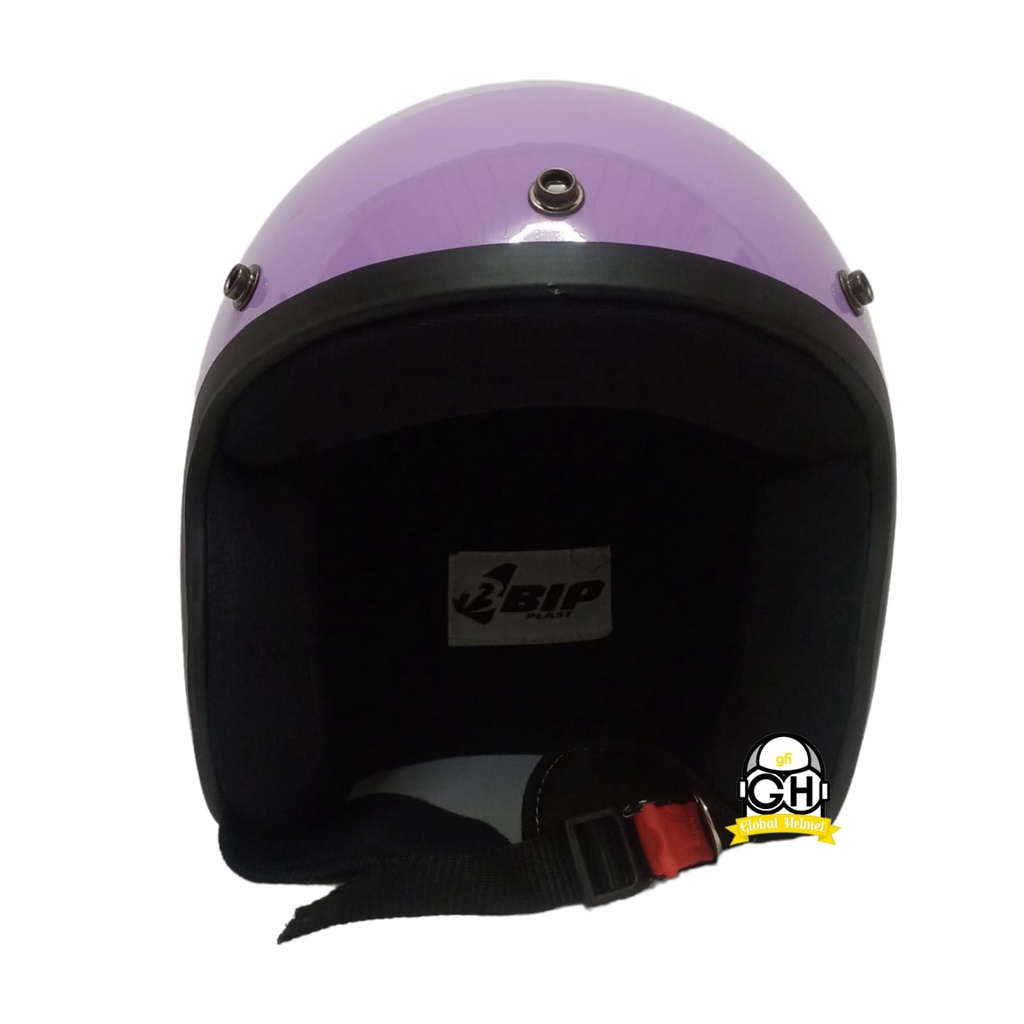 HELM BOGO CGS UNGU LILAC RETRO DEWASA PRIA WANITA COWOK CEWEK FREE KACA SNI