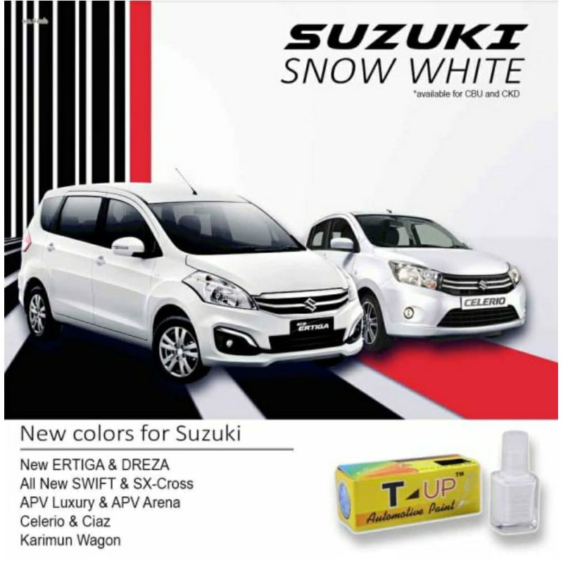 T-UP CAT OLES SUZUKI SNOW WHITE PEARL CONTOH CAT PUTIH SUZUKI ERTIGA SWIFT SAMPLE CAT SUZUKI PUTIH