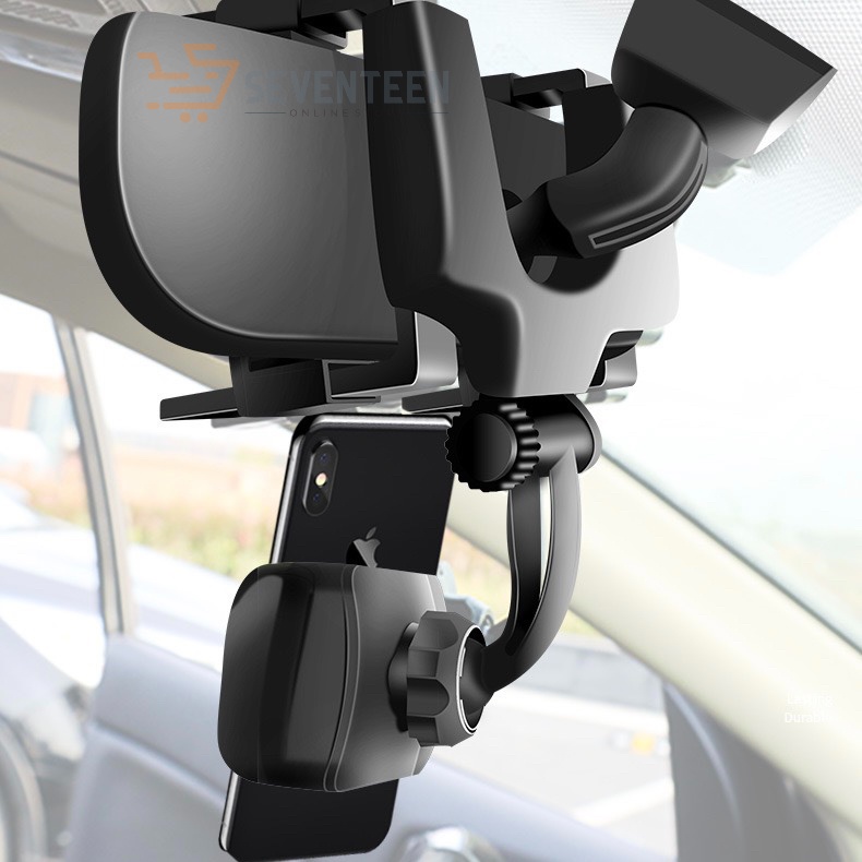 SEVENTEEN UNIVERSAL CAR PHONE HOLDER HP MULTIFUNGSI REARVIEW MIRROR 360 DERAJAT CAR PHONE BRACKET HOLDER STAND HP