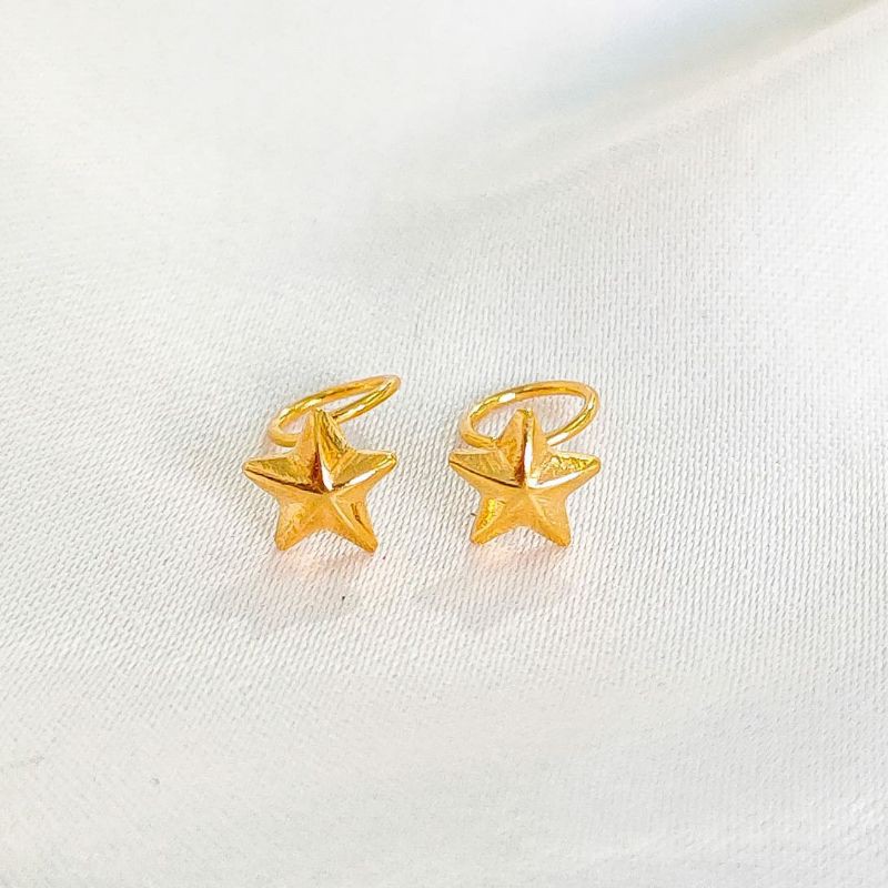 anting bintang emas asli kadar 700 anting toge anting tauge senua umur