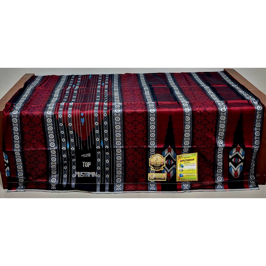 Sarung Tenun Sutra Exclusive Mustamin 420 Full Sutra Spesial Motif SGE SGF