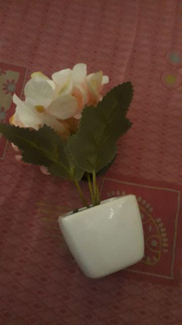 Vas Bunga Mini Unik Bunga Hortensia Artificial Bunga Hias Kecil Tiruan Untuk Pajangan -vbk01