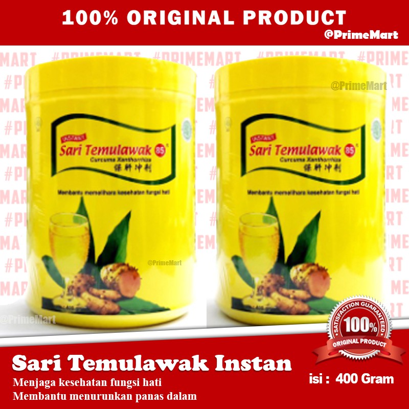 

Sari Temulawak Instant 85 (Pot) Rasa Original, Madu Jeruk, madu Lemon 400 Gram Gr