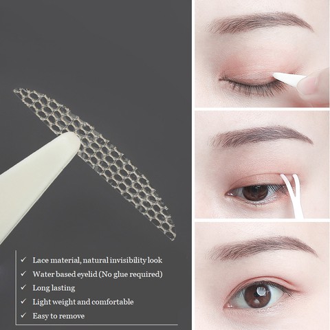 INVISIBLE EYELID VEIL 6 lembar isi 120pasang - AQUA SCOTT Lace Eyelid Sticker - Eyelid Veil Eyelid Tape Double Eyelid Sticker Selotip Lipatan Mata Stiker Scot Scott