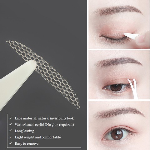 INVISIBLE EYELID VEIL 1 lembar isi 6-24pasang - AQUA SCOTT Lace Eyelid Sticker - Eyelid Veil