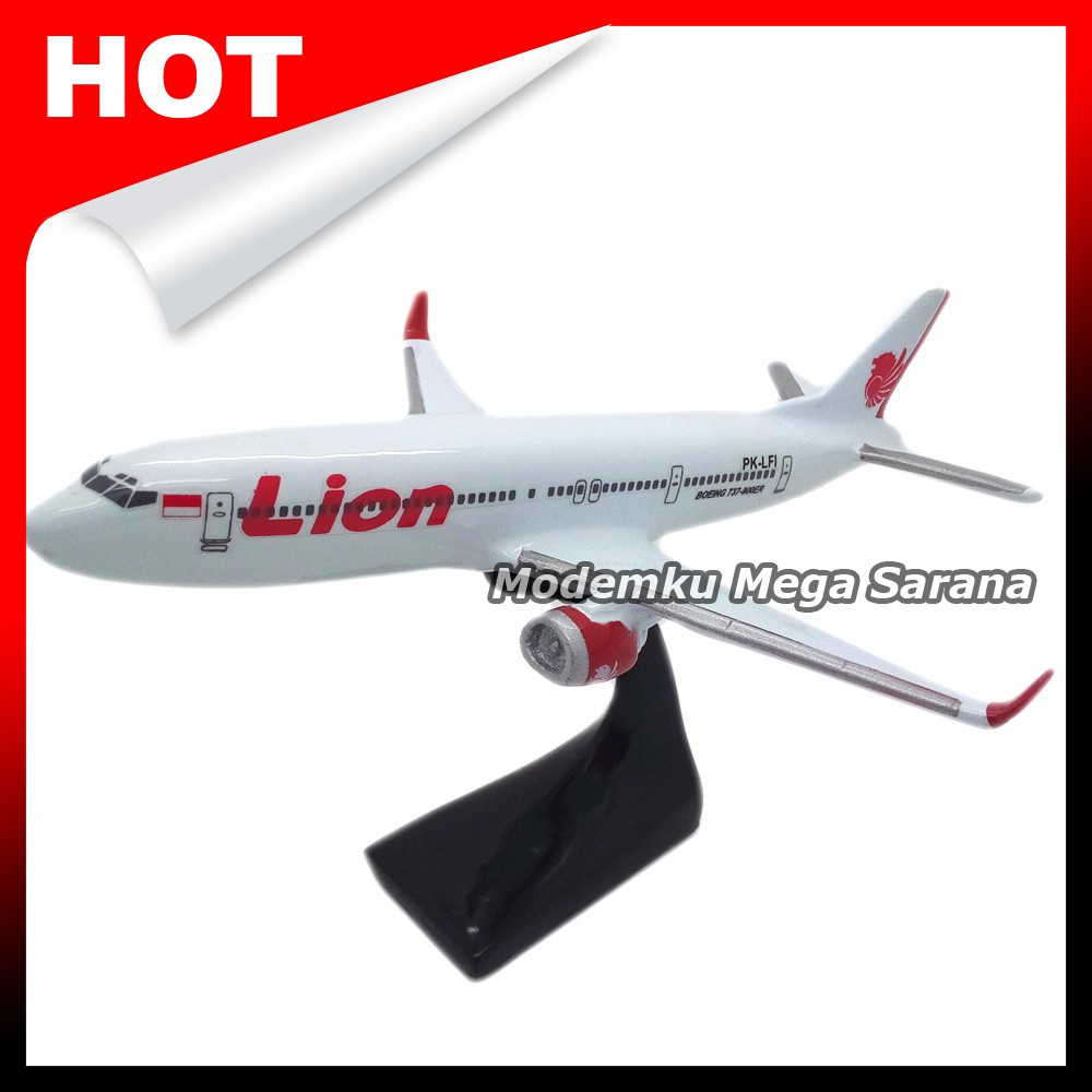 Miniatur Pesawat Terbang Lion Air 20x17x12cm - Fiber Glass