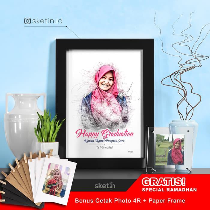 

Hot Product Desain Sketsa Pensil Wajah A4 Single Kado Wisuda / Nikah / Ulang Tahun - Pencil Color
