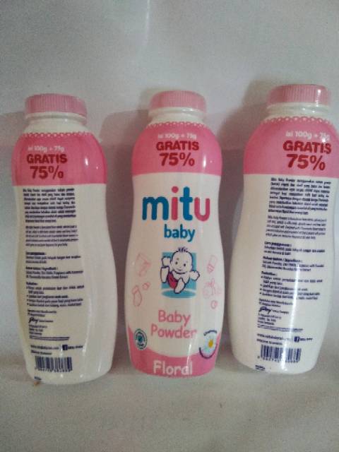 MITU BABY POWDER, BEDAK BAYI 100GR +75℅