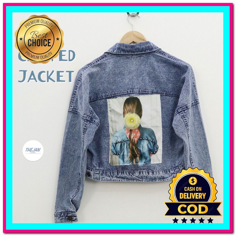 Jaket Wanita Jeans Oversize Import Jins Jacket Lepis Cewek Destroy Ripped Crop Jacket Jaket Jeans Ho