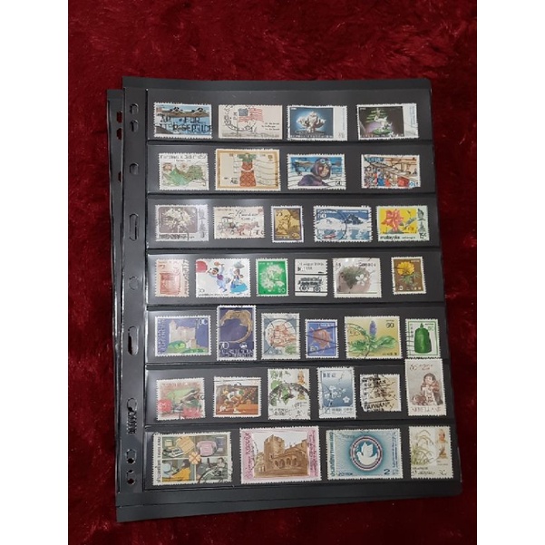 35pcs Perangko kuno vintage old stamp filateli journal scrapbook koleksi campur mix free refill albu