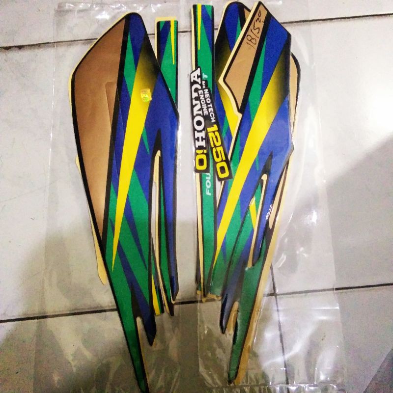 striping sticker lis standar motor honda gl max 1997 hijau biru kuning