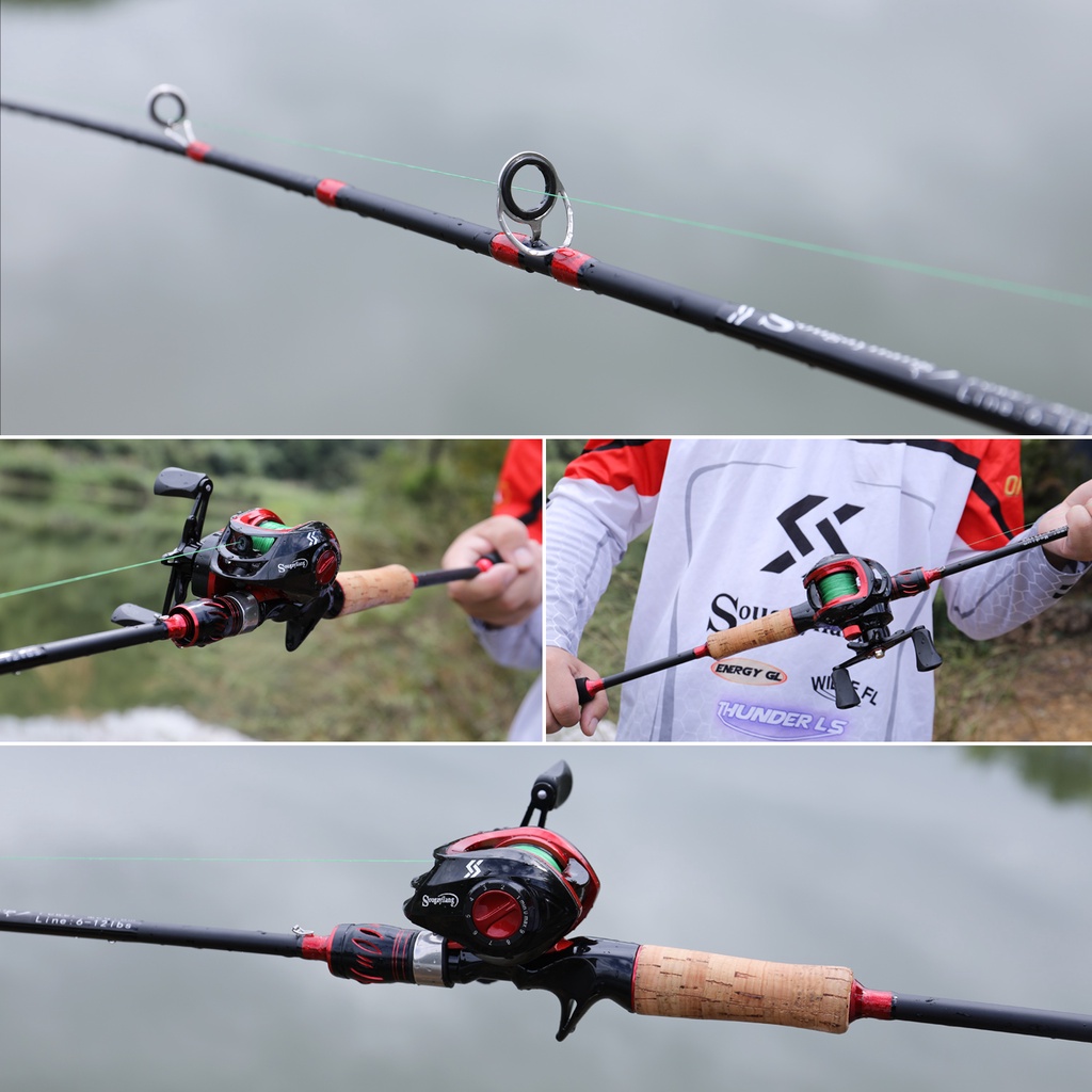 Sougayilang Spinning / Casting Fishing Rod Cork Handle 1,65 Meter 2 Bagian Fishing Rod 6-12 LB Fishing Rod untuk Memancing Air Tawar / Air Asin