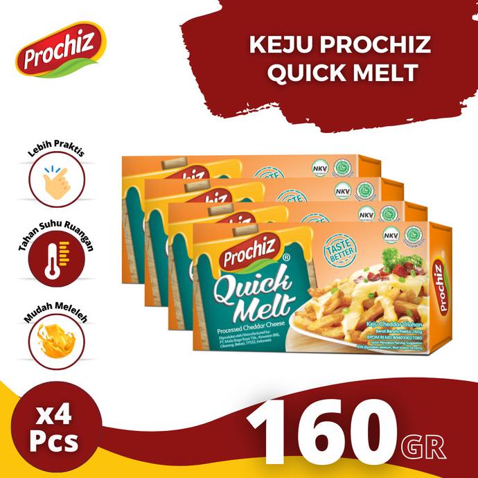 

(BISA COD) Keju PROCHIZ Quick Melt 160 gr Paket 4 pcs STOK TERBATAS Kode 766