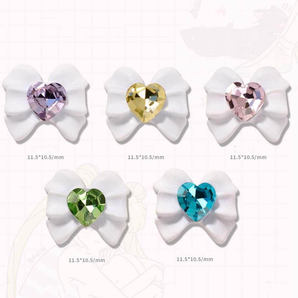 Agustina Ikatan Simpul Kuku Perhiasan Fashion Putih Ikatan Simpul Dekorasi Kuku Sailor Moon Resin Manicure Nail Drills