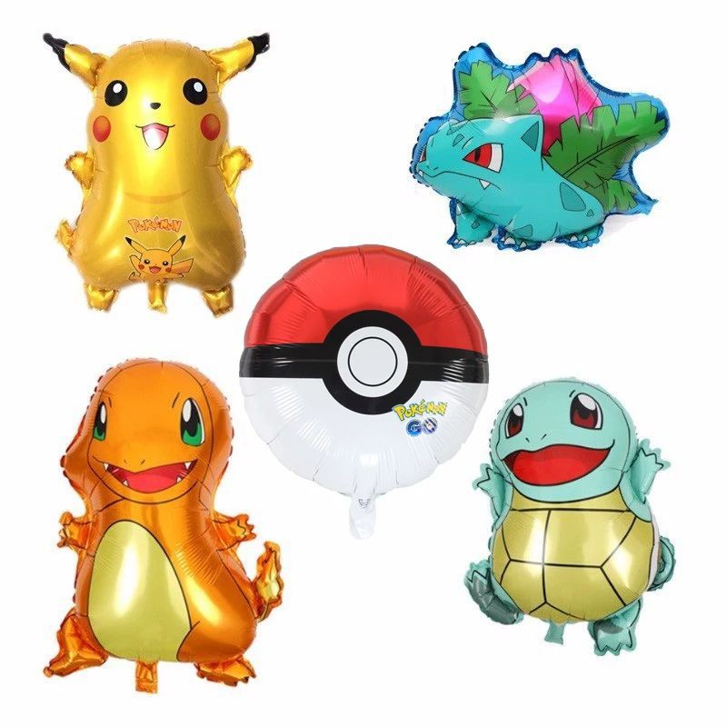 Jual Balon Foil Squirtle Kura Kura Pokeball Pokemon Ball Pikachu Kuning Merah Putih Charmander