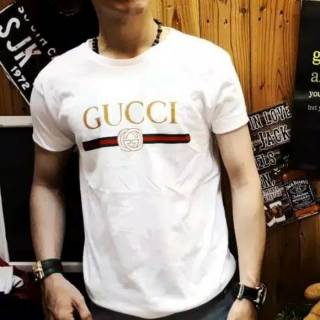  BAJU  KAOS  PRIA  COWOK MOTIF TERBARU GUCCI  BLACK WHITE 