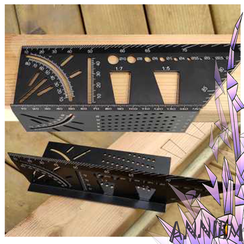 

Penggaris Khusus Tukang penanda Kayu Bangunan Angle Ruler Mark Line 3D Measuring Aluminium