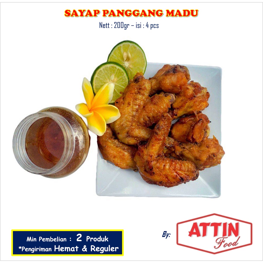 Jual Sayap Panggang Madu Frozen Attin Food 200gr Murah Dan Enak