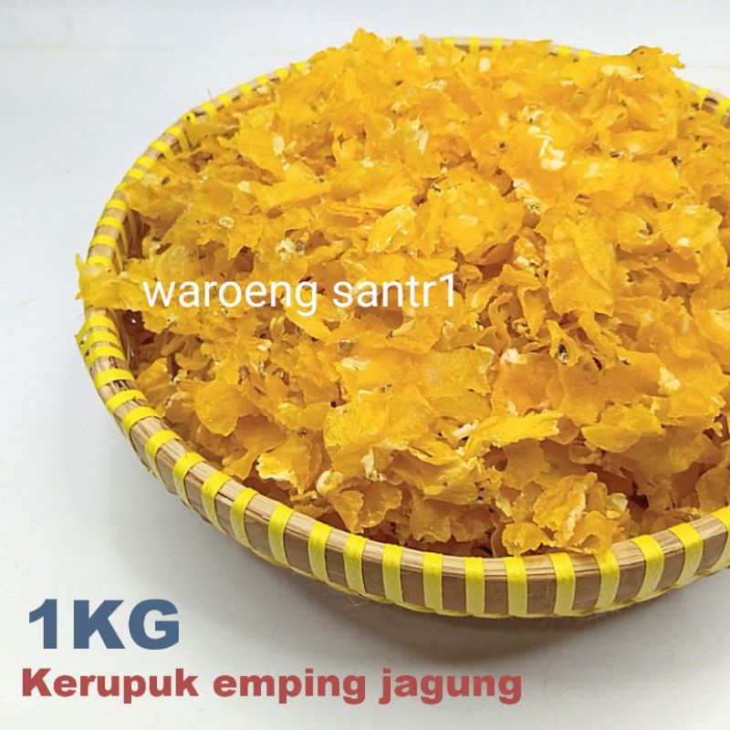 

Krupuk kerupuk emping jagung original mentah renyah siap goreng 1kg