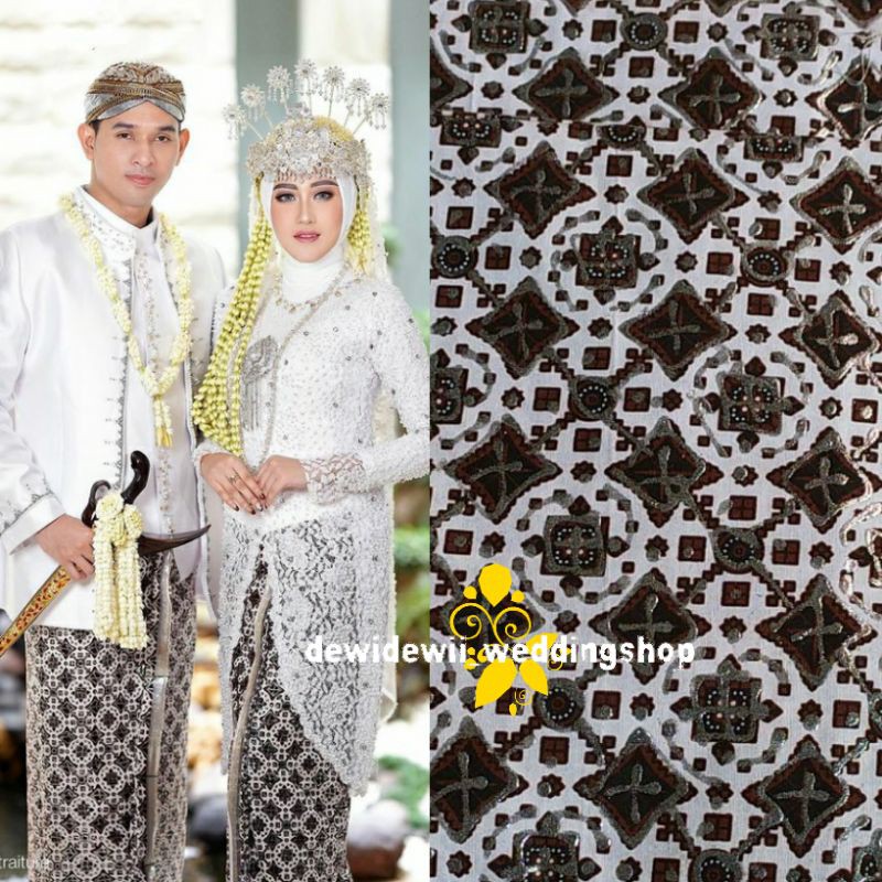 [Sepasang] Jarik Pengantin Prodo - Motif Cakarayam Putih  || Instan Sunda / Instan Jawa
