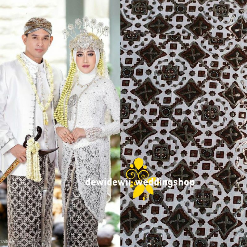 [Sepasang] Jarik Pengantin Prodo - Motif Cakarayam Putih || Instan &amp; Lembaran