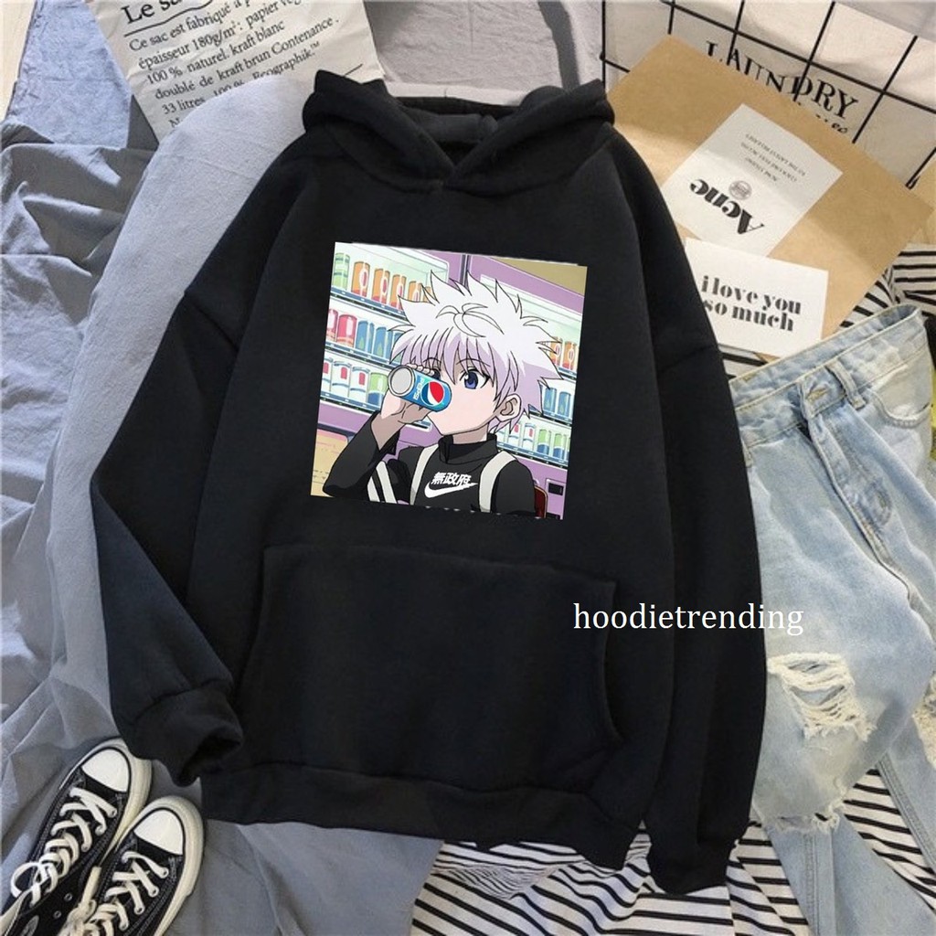 HODISO - Hoodie Jumper Killua Pepsi Drink Japan Anime Size M-Xxl Unisex ( Pria&amp;Wanita )