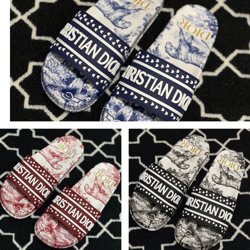 Sandal Wanita Import DIOR CD Dway Bicolar JKS9009