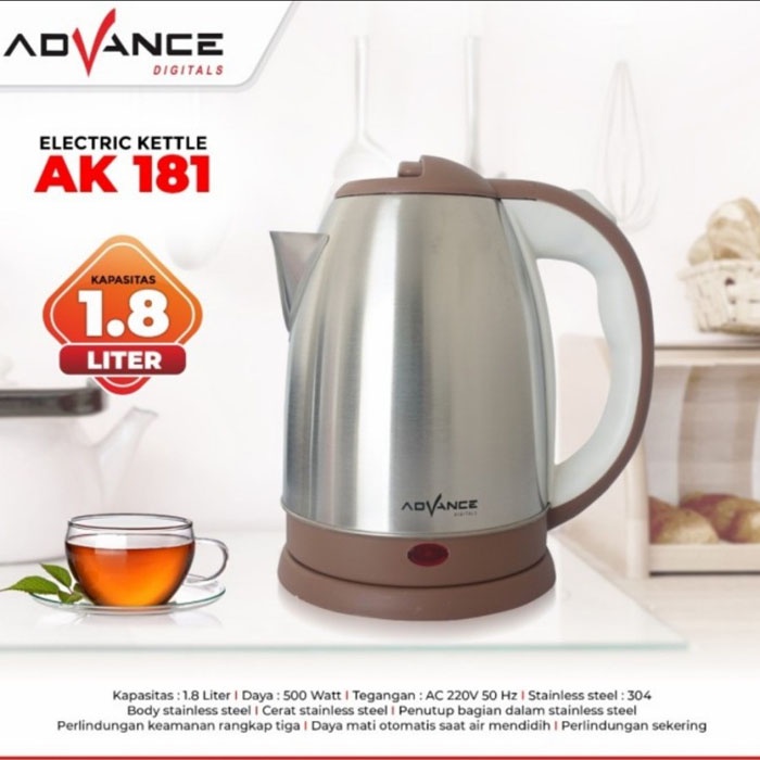 Advance Electric Kettle 1.8 Liter Teko Listrik AK-181 AK181