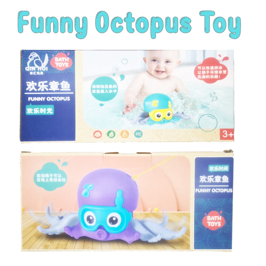 Mainan Gurita / Octopus Bath Toys Beach Walking Toy Clockwork Toys