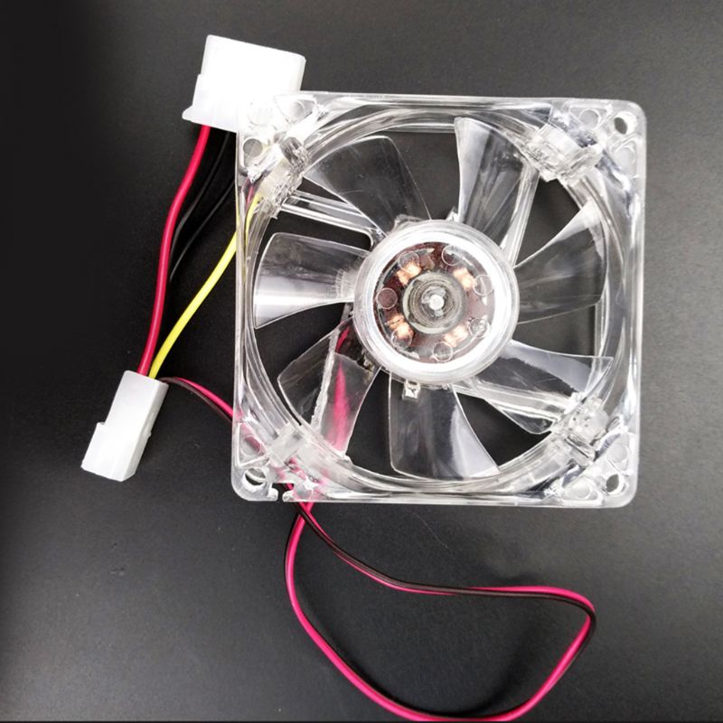 Bt 1PC 8cm Aperture Ganda Multi-Warna Silent LED Komputer Untuk Case PC Cooling Fan 12V 4Pin Kipas Pendingin