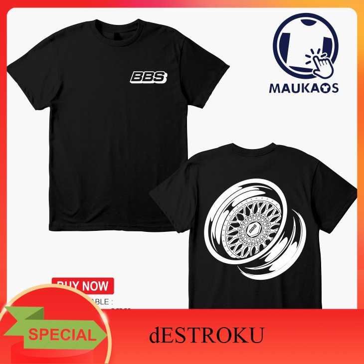 dESTROKU Kaos Baju Velg BBS RS V2 Kaos Otomotif