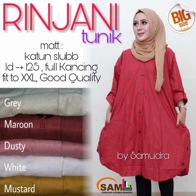 Tunik rinjani katun scrubb ld 125 super jumbo