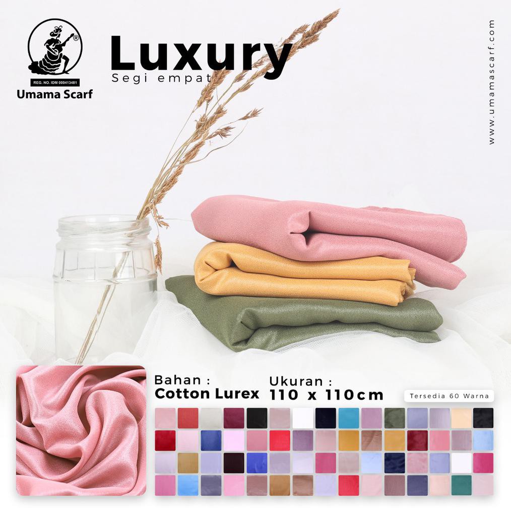 Luxury Umama Jilbab Hijab Cotton Lurex Polos Glamour Shinar Segiempat