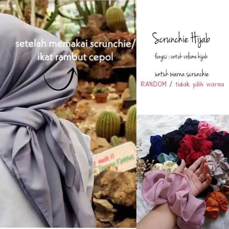 Scrunchie Hijab Jumbo // Cepol Ikat Rambut Hijab/ CEPOL TALI RAMBUT ANTI PUSING GROSIR DAN MURAH