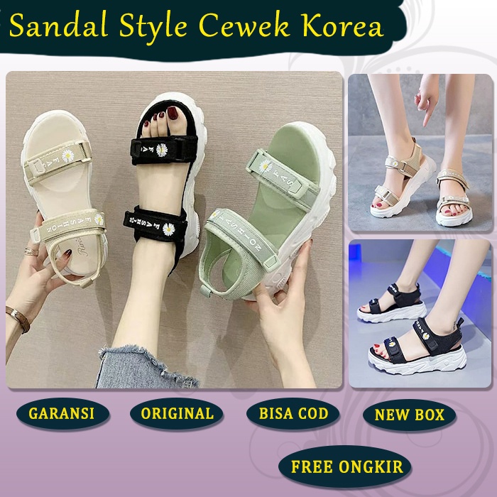 Sendal Tali Korea Wanita Import Korean Style Kekinian Terbaru Model Galang Gladiator Gunung