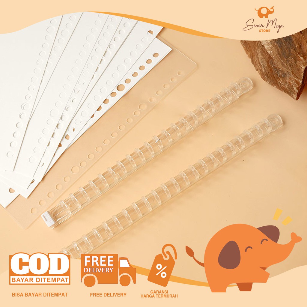

Easy Clip DIY Binder Binding Strip Transparant / Spiral Ring Binder Plastik Bening Lucu Unik