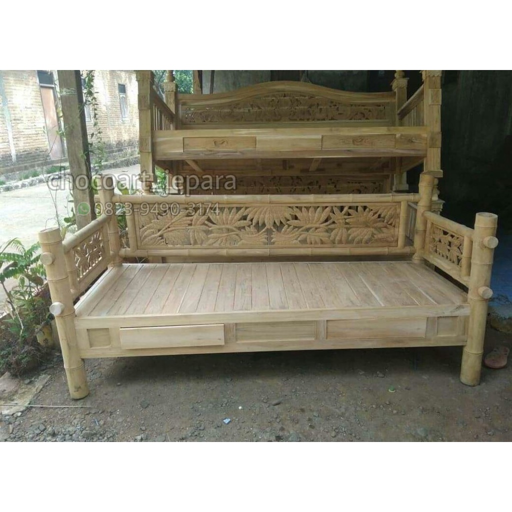 bale bale bambu kayu jati chocoart jepara bale bale daun bambu ukiran kayu jati asli jepara