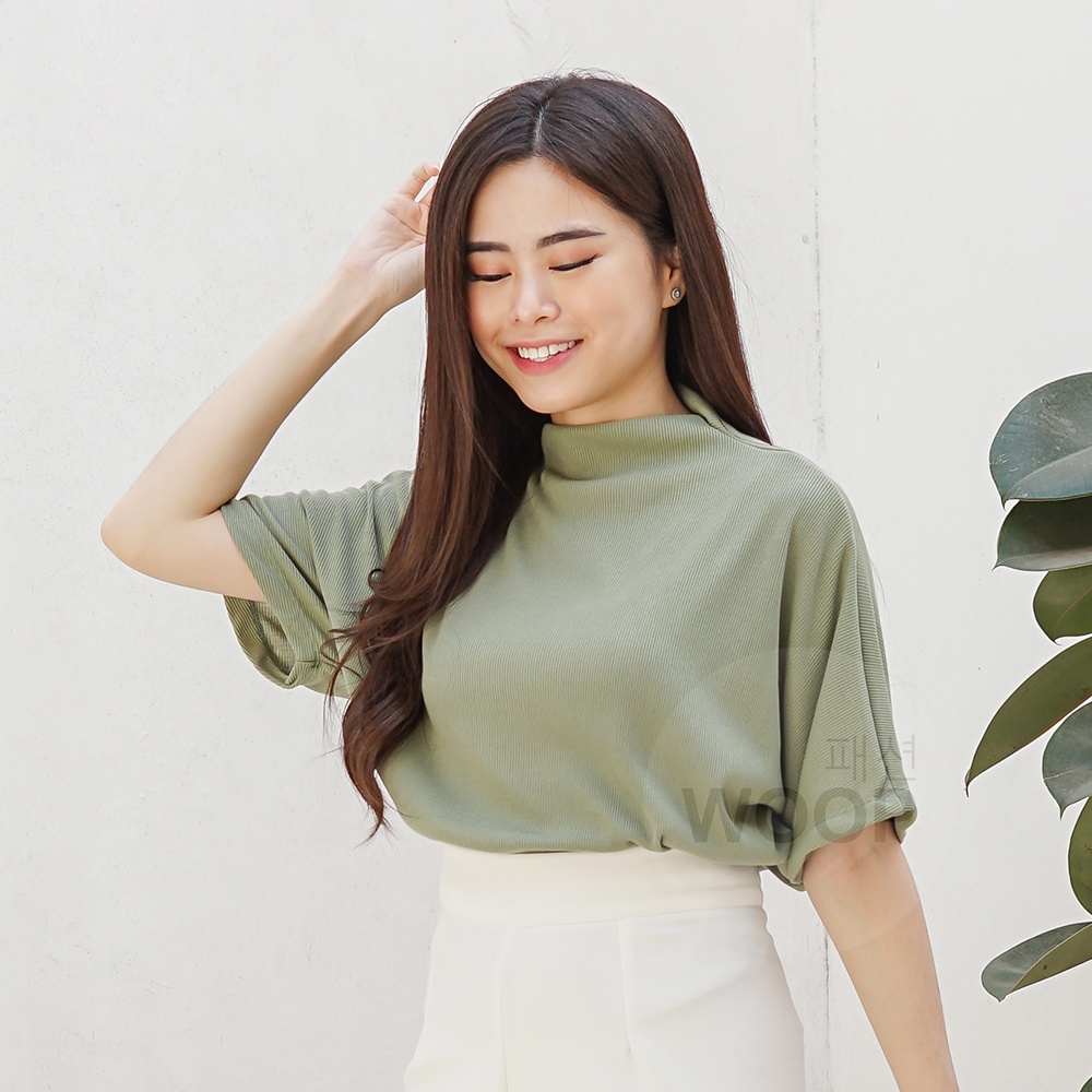 Eclat Rib Knit Top Atasan Wanita Blouse