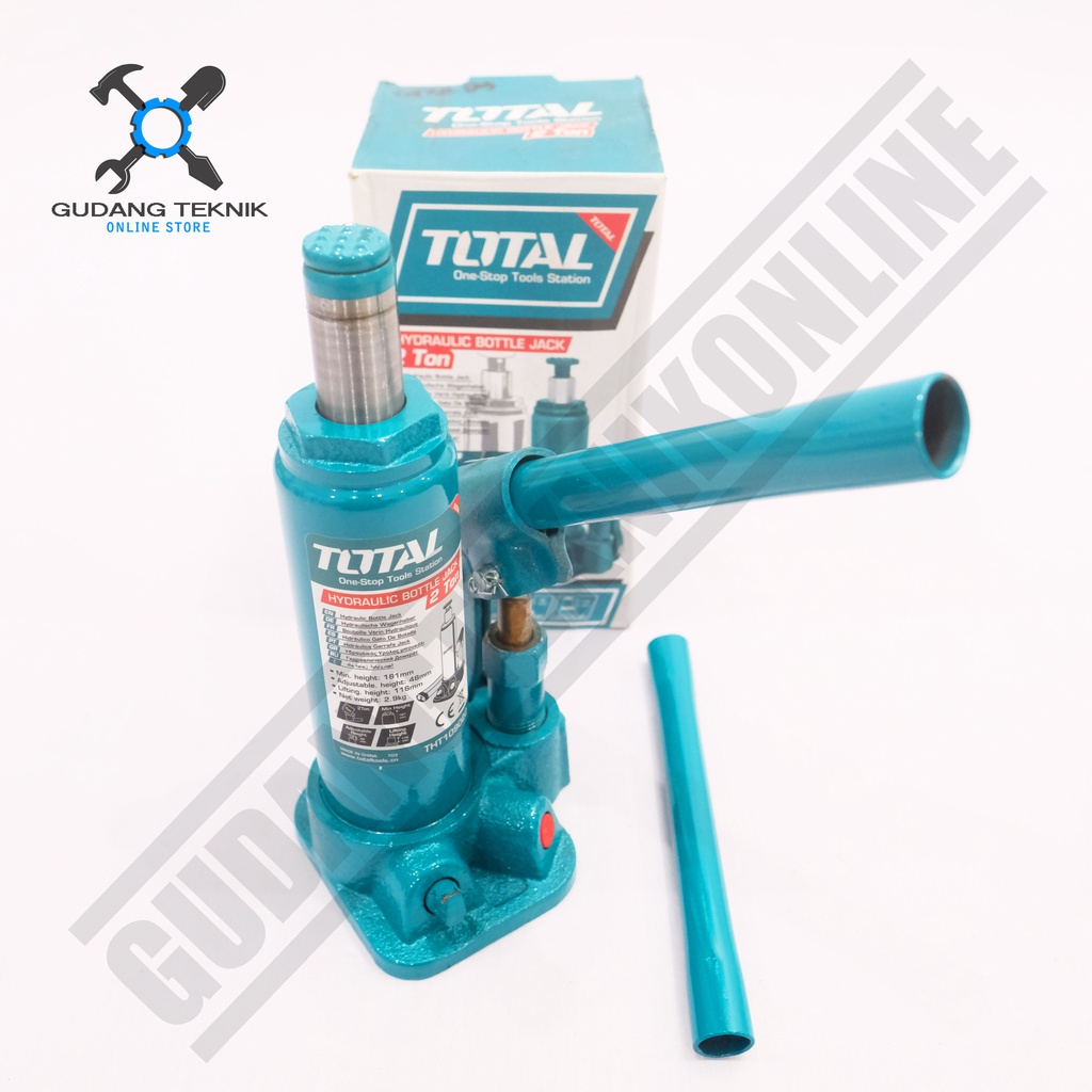 Dongkrak Botol 2 Ton TOTAL THT109022 / Hydraulic Jack 2T TOTAL - Dongkrak Hidrolik THT 109022