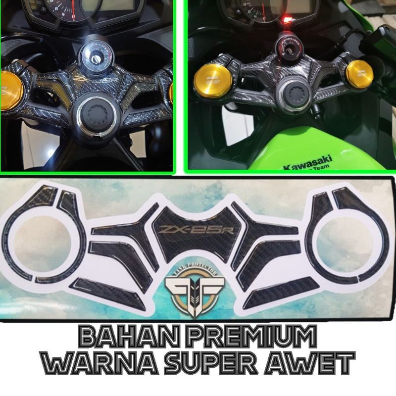 Cover Segitiga ZX25R motif Carbon 5D Kualitas PREMIUM, Stiker timbul segitiga Ninja ZX25R