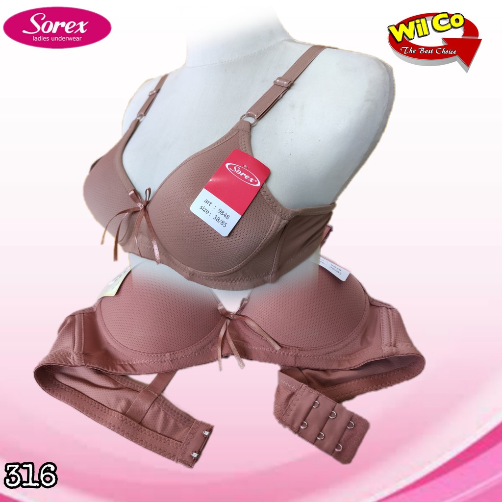 K316 - BRA/BH WANITA SOREX BUSA TIPIS TANPA KAWAT CUP KECIL 34A - 40A  DUA PENGAIT