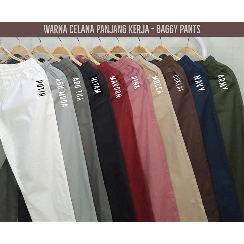 celana baggy pants wanita- BIGCLO - (murah) BAGGY Celana Kerja Wanita Panjang Jumbo Big Size Pants